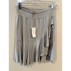 Rachel Pally Grey Modal Jersey Flirty Ruffle Skirt‎ Womens Size Medium NEW
